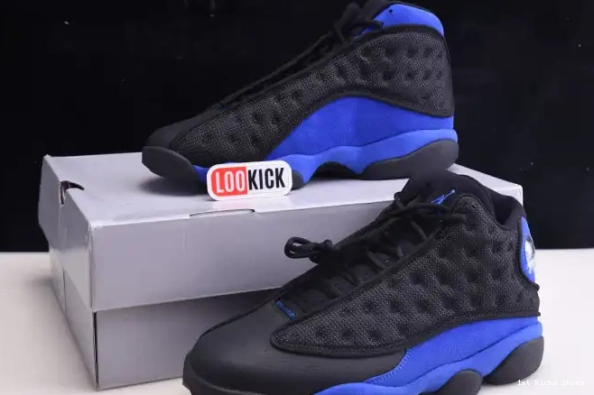 1st Kicks Shoes Black Royal Hyper Retro Jordan 414571-040 13 0605
